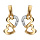 Boucles d'oreilles en plaqu or coeurs dcoups suspendus  1 barrette et fermoir poussette