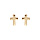 Boucles d'oreille tige en plaqu or, forme de croix