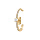 Boucles d'oreille tige en plaqu or unitaire avec oxydes blancs sertis dont un plus gros  (faux piercing)
