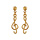 Boucles d'oreilles pendantes en plaqu or clef de sol suspendue et fermoir poussette