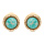 Boucles d'oreille en plaqu or avec pierre Amazonite vritable contour perl et fermoir poussette