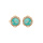 Boucles d'oreille en plaqu or pierre Amazonite vritable contour oxydes blancs sertis et fermoir poussette