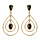 Boucles d'oreilles pendantes en plaqu or goutte oxyde noir suspendue avec fils lisses et fermoir poussette