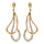 Boucles d'oreilles pendantes en plaqu or gouttes suspendues vides et croises avec oxydes blancs sertis et fermoir poussette