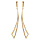 Boucles d'oreilles pendantes en plaqu or ventail simple vide suspendue et fermoir poussette