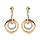 Boucles d'oreilles pendantes en plaqu or anneaux lisses avec oxydes blancs et fermoir poussette