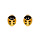 Boucles d'oreille en plaqu or coccinelle jaune avec point noir et fermoir poussette