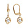 Boucles d'oreilles pendantes en plaqu or oxyde carr oxyde blanc suspendu et fermoir dormeuse