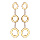 Boucles d'oreille pendantes en plaqu or 3 anneaux avec chanette fermoir poussette