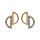 Boucles d'oreilles en plaqu or 2 demi cercles vids oxydes blancs et fermoir poussette