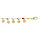 Bracelet en plaqu or chane avec pampilles et perles multi couleurs 17+3cm