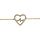 Bracelet en plaqu or chane avec coeur et courbe oxydes blancs sertis 16+2cm