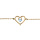 Bracelet en plaqu or chane avec coeur et oxyde bleu ciel 14+3cm