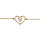 Bracelet en plaqu or chane avec coeur et oxyde rose 14+3cm