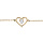 Bracelet en plaqu or chane avec coeur et oxyde blanc 14+3cm