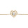 Bracelet en plaqu or chane avec coeur et soleil oxyde blanc serti 16+2cm