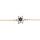 Bracelet en plaqu or chane avec marguerite oxydes centre bleu fonc et contour blancs sertis 16.5+2cm