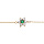 Bracelet en plaqu or chane avec marguerite oxydes centre vert fonc et contour blancs sertis 16+2.5cm