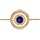Bracelet en plaqu or chane avec pastille ronde et Lapis Lazuli vritable 16+2cm