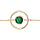 Bracelet en plaqu or chane avec forme ronde vide avec pierre Malachite vritable 16+3cm
