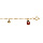 Bracelet enfant en plaqu or chane avec pampilles coccinelles rouges et coeurs 14+2cm