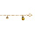 Bracelet enfant en plaqu or chane avec pampilles coccinelles jaune et point noir avec coeurs 14+2cm
