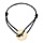 Bracelet en plaqu or cordon noir coulissant avec disque  graver au milieu