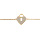 Bracelet en plaqu or chane avec cadenas coeur pav d'oxydes blancs 16+2cm