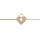 Bracelet en plaqué or chaîne avec cadenas coeur pavé d'oxydes blancs 16+2cm