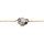 Bracelet en plaqu or chane avec gomtire oxydes bleus et blancs 16+2cm