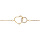 Bracelet en plaqu or chane avec anneau en oxydes blancs sertis entrelac avec coeur lisse 16+3cm