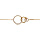 Bracelet en plaqu or chane avec 3 ronds anneaux avec oxydes blancs sertis et 1 lisse 16+3cm