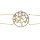 Bracelet en plaqu or double chane avec arbre de vie oxydes blancs sertis 16+3cm