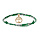 Bracelet liberty tissu fleuri vert une pampille arbre de vie plaqu or avec oxydes blancs sertis, rglable