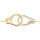Bracelet en plaqu or massif chane avec menottes et oxydes blancs 16+3cm