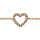 Bracelet en plaqu or chane avec coeur pais ajour orn d'oxydes blancs - longueur 15,5cm + 1,5cm de rallonge