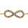 Bracelet en plaqu or chane avec symbole infini orn d'oxydes blancs au milieu - longueur 16,5cm + 2cm de rallonge
