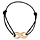 Bracelet en plaqu or cordon coulissant en coton noir avec motif infini