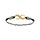 Bracelet en plaqu or cordon coulissant en coton noir avec motif infini