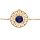 Bracelet en plaqué or ethnique chaîne avec médaillon pierre Lapis Lazuli véritable 16+2cm