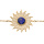 Bracelet en plaqu or ethnique chane avec soleil pierre Lapis Lazuli vritable 16+2cm