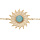 Bracelet en plaqu or ethnique chane avec soleil pierre Amazonite vritable 16+2cm