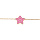 Bracelet en plaqu or chane avec toile rose  pois 14+2cm