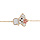 Bracelet en plaqué or chaîne avec koala blanc 14+2cm