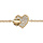 Bracelet en plaqu or chane avec au milieu 2 coeurs superposs, 1 petit lisse et l'autre pav d'oxydes blancs sertis - longueur 16cm + 2cm de rallonge