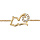 Bracelet en plaqu or chane avec chat ajour stylis avec queue orne d'oxydes blancs - longueur 16cm + 2cm de rallonge