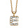 Collier en plaqué or chaîne avec pendentif initiale E ornée d'oxydes blancs - longueur 45cm