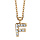 Collier en plaqué or chaîne avec pendentif initiale F ornée d'oxydes blancs - longueur 45cm