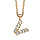 Collier en plaqué or chaîne avec pendentif initiale V ornée d'oxydes blancs - longueur 45cm