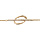 Bracelet en plaqu or chane avec au milieu 1 rail d'oxydes blancs superpos sur 1 ovale lisse et vid - longueur 16cm + 2cm de rallonge